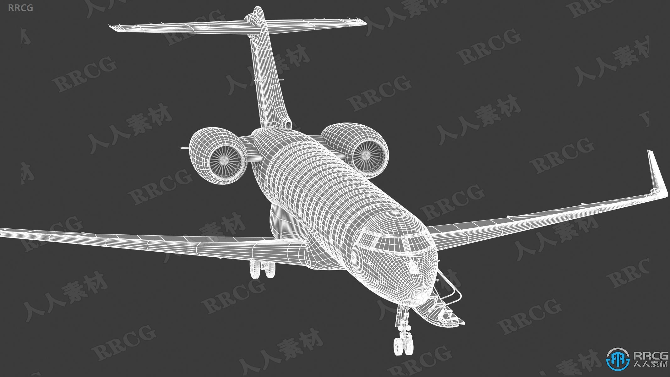 顶级公务机环球6000庞巴迪制作客机飞机高质量3D模型
