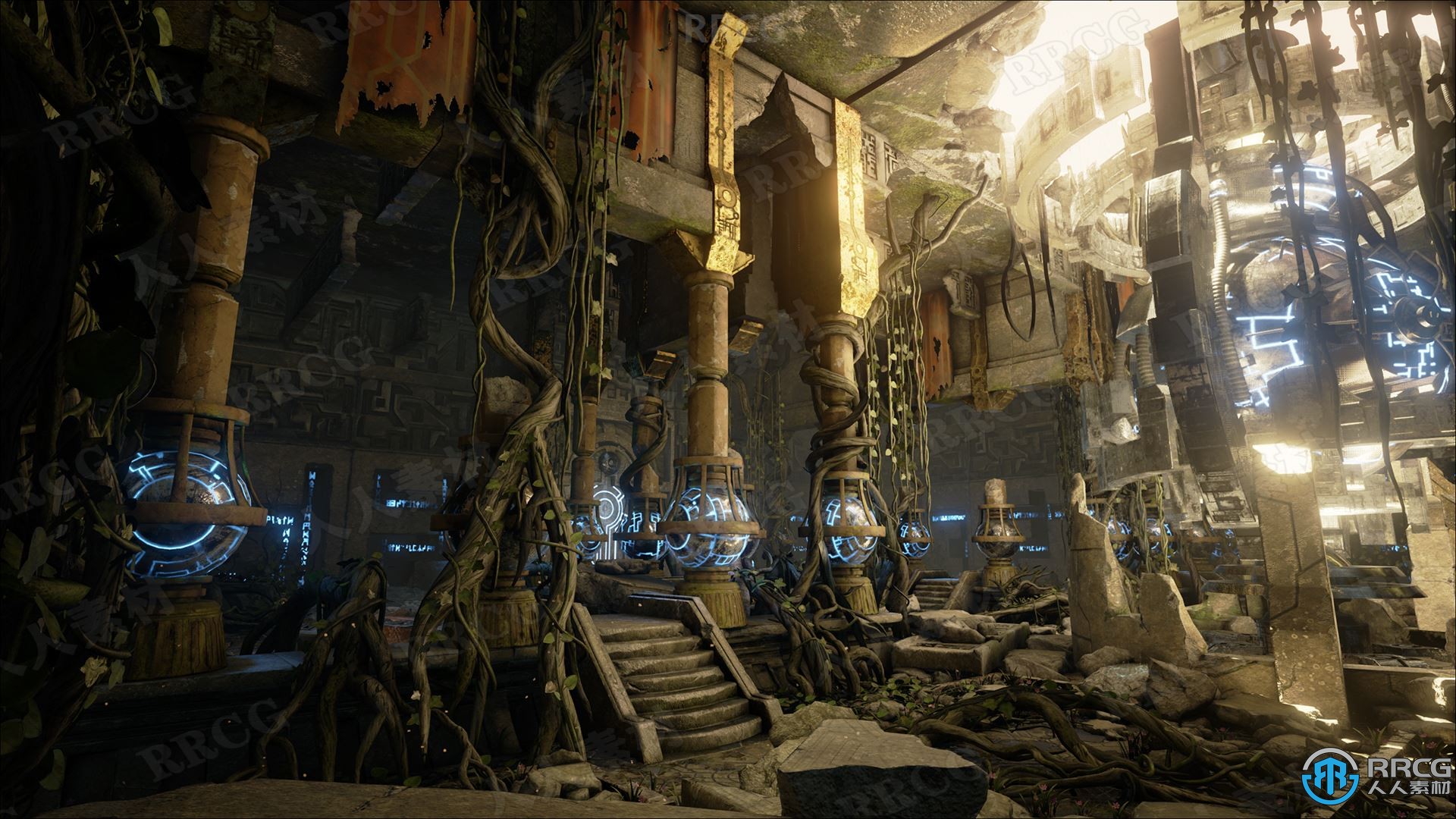 亚特兰蒂斯神庙科幻神话场景Unreal Engine游戏素材资源