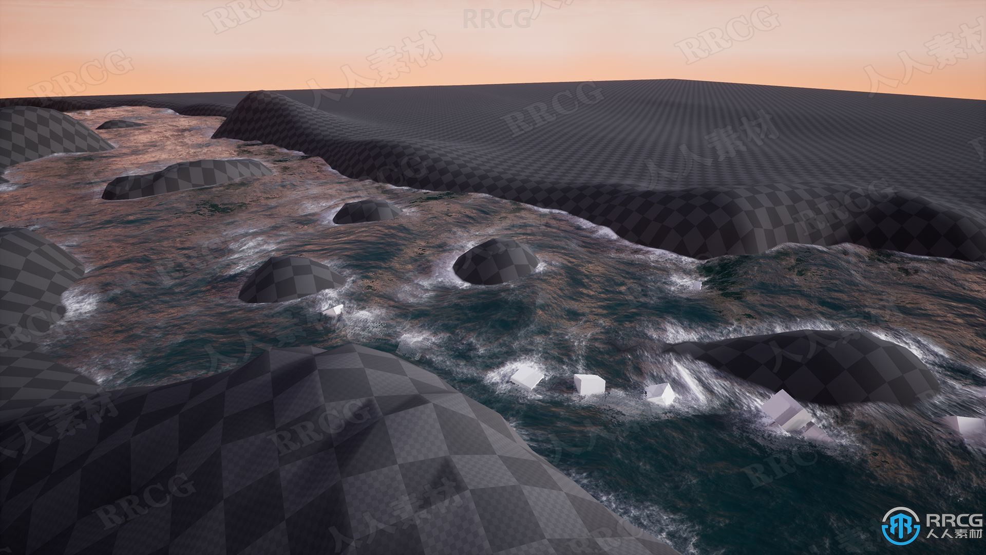 动态对象失真流动浮力河流样条工具Unreal Engine游戏素材资源