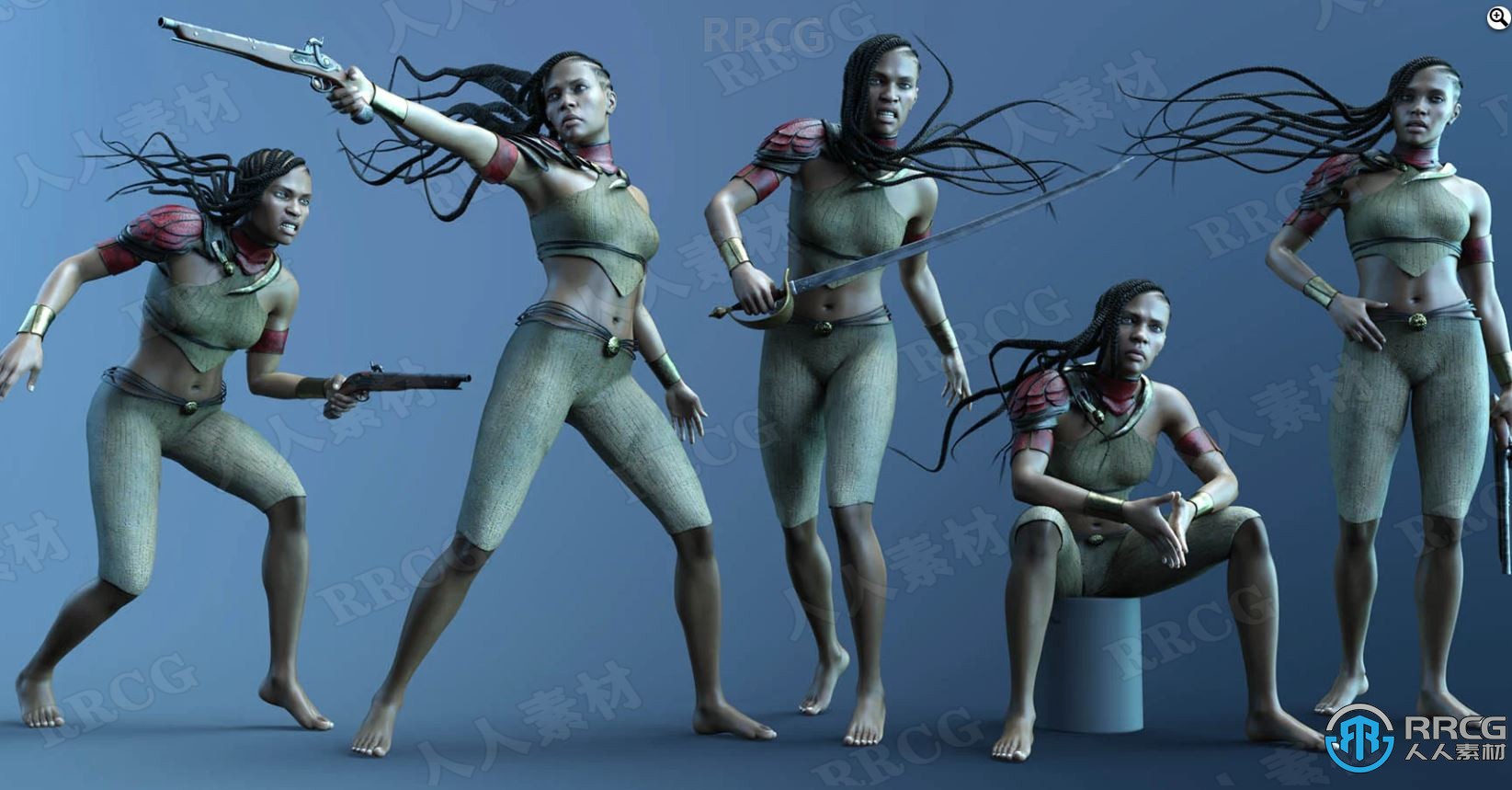 科幻航海冒险海盗武器角色姿势3D模型合集