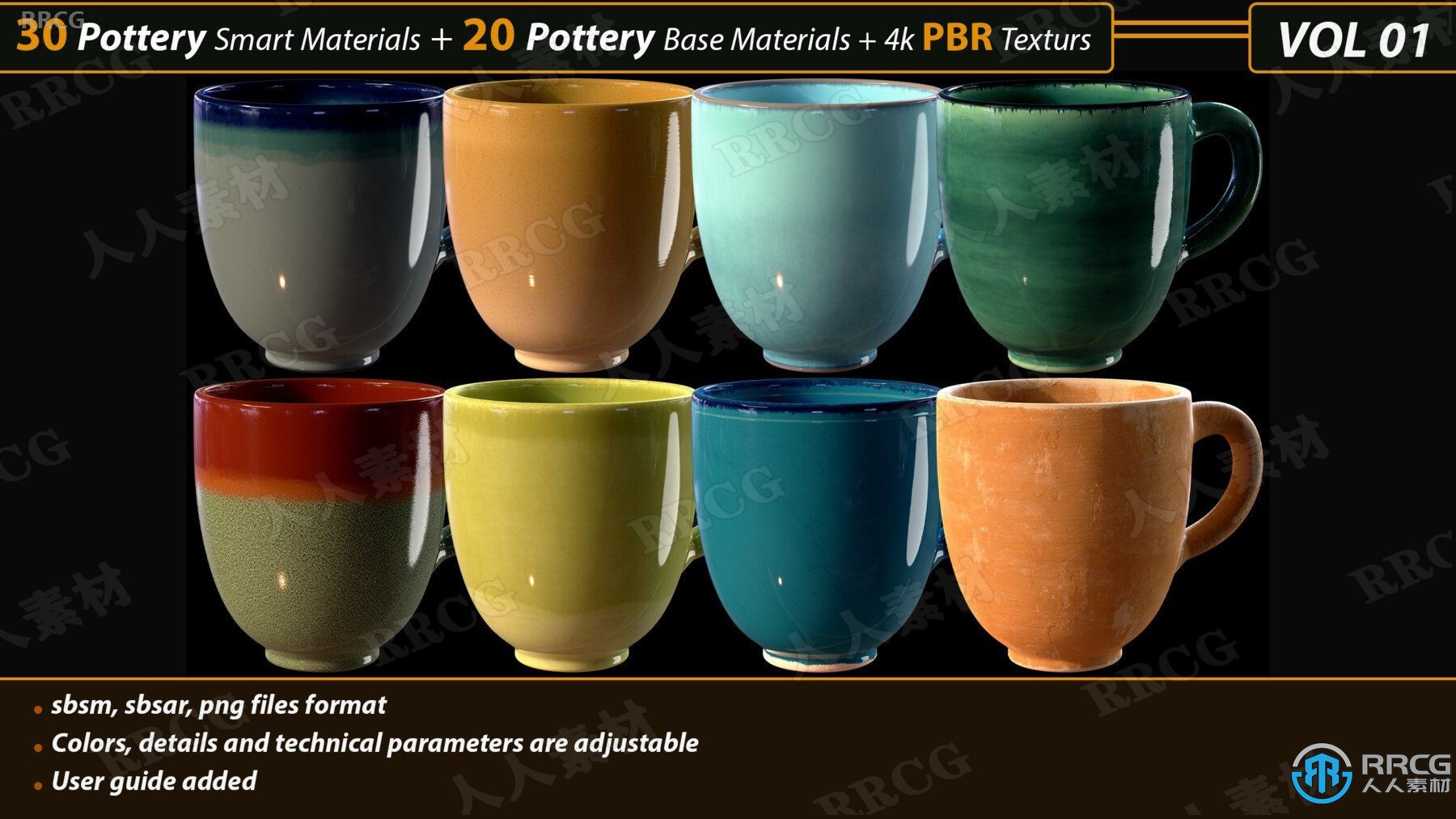 50组陶瓷Substance高质量4K高清智能PBR材质合集