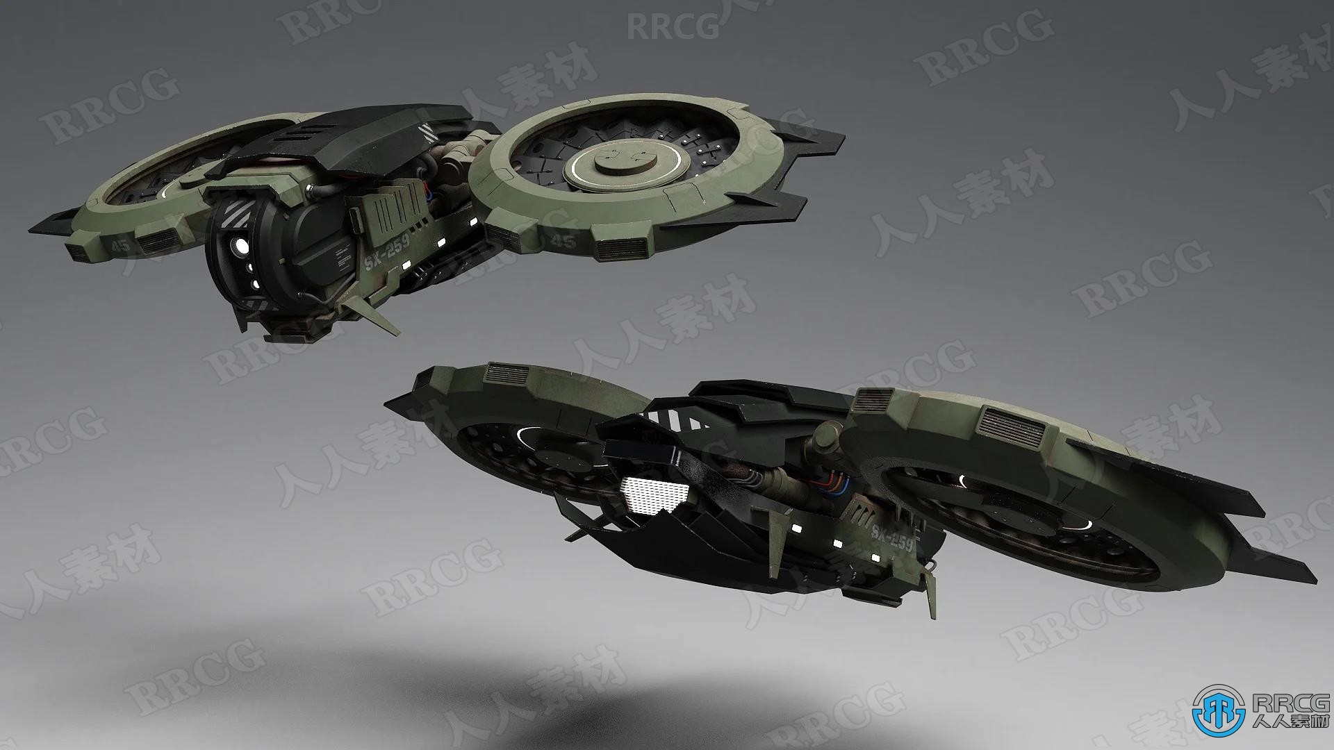 科幻场景飞行战斗武器道具3D模型合集