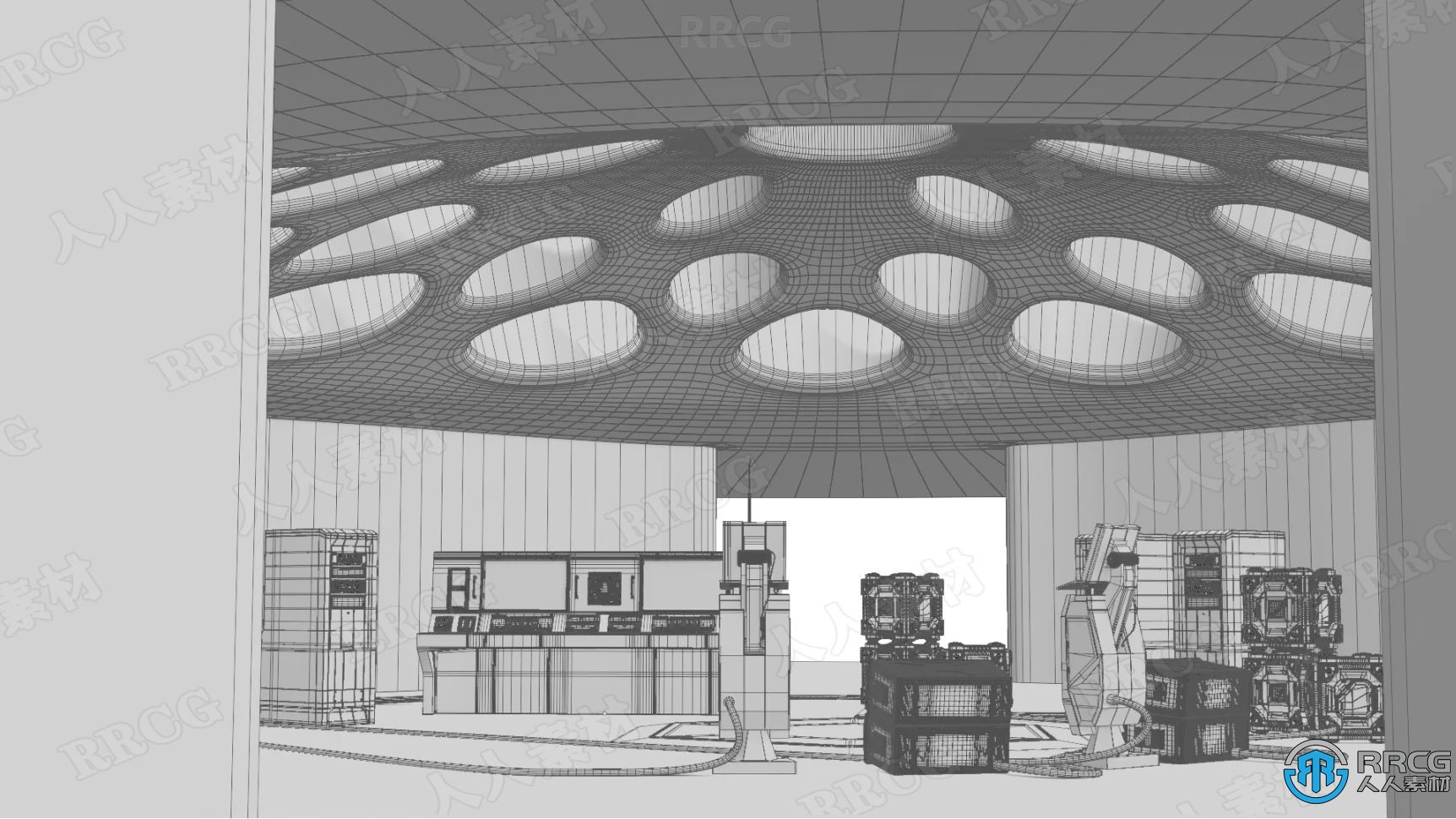 国家安全局神秘地下实验室室内场景3D模型合集