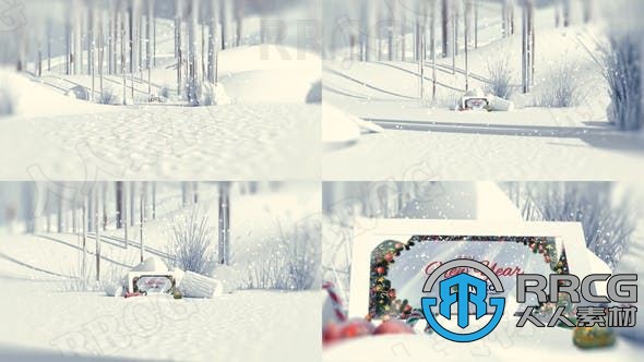 冬季室外雪景圣誕節主題LOGO動畫演繹PR模板