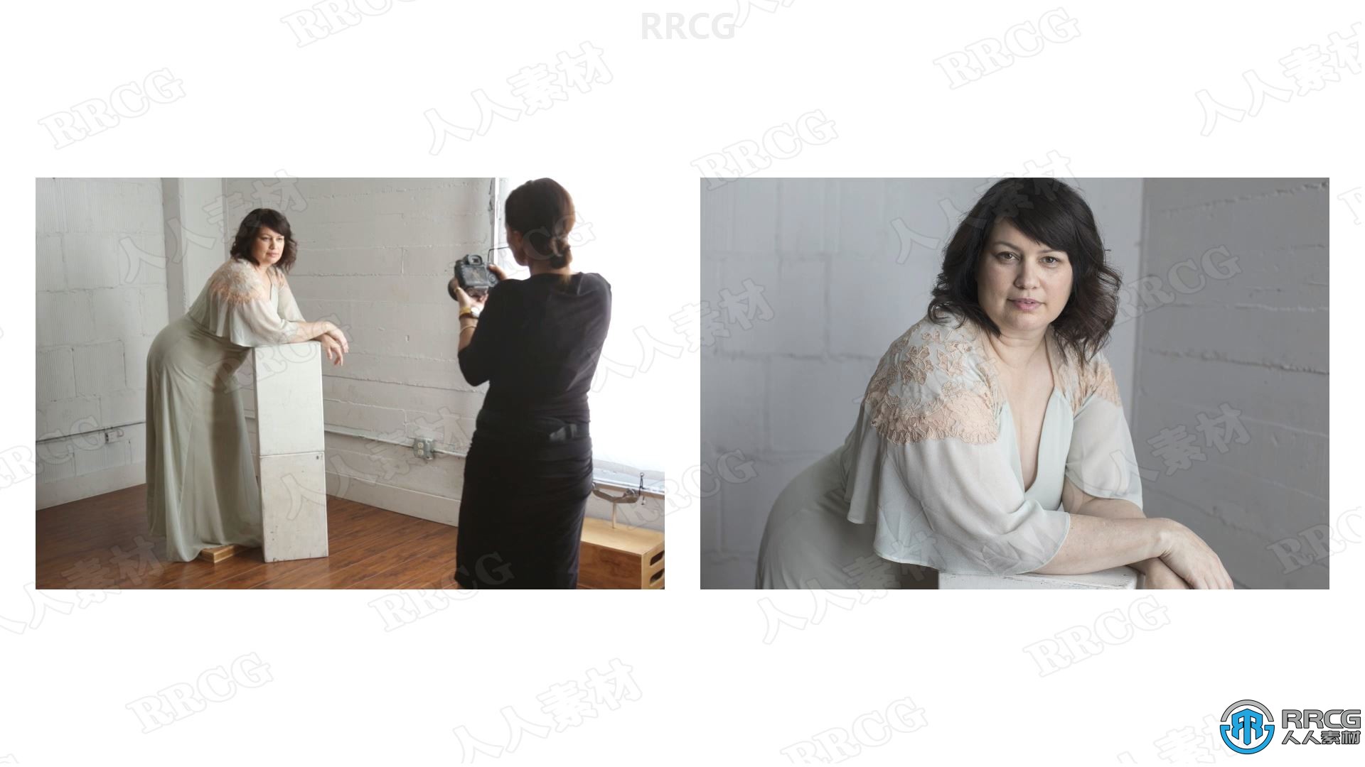 杂志效果女性俯卧姿势拍摄技巧工作流程视频教程