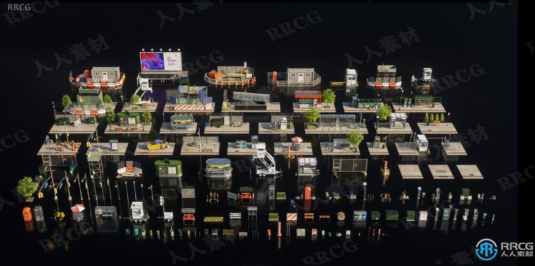 真实现代城市生活街道场景建筑景观3D模型合集