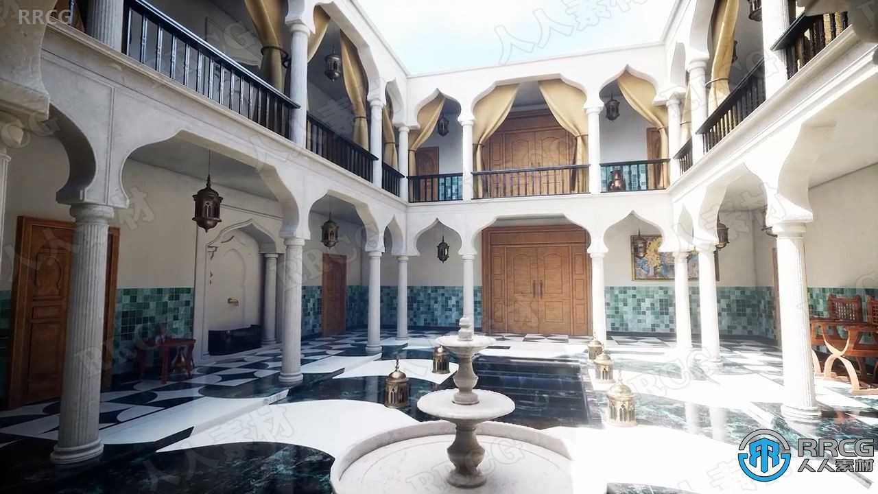 Unreal Engine 5摩洛哥建筑环境场景完整实例制作视频教程
