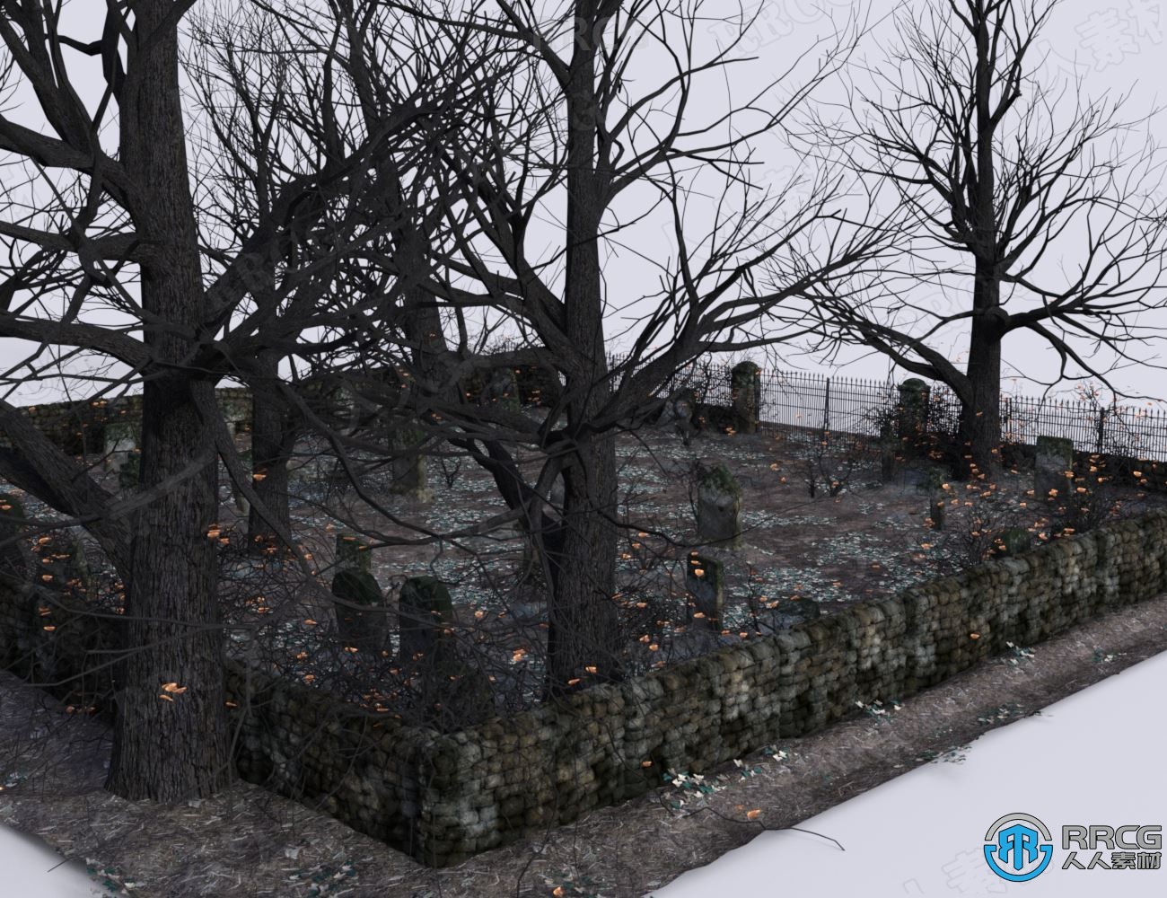 废弃古老墓地环境场景3D模型合集