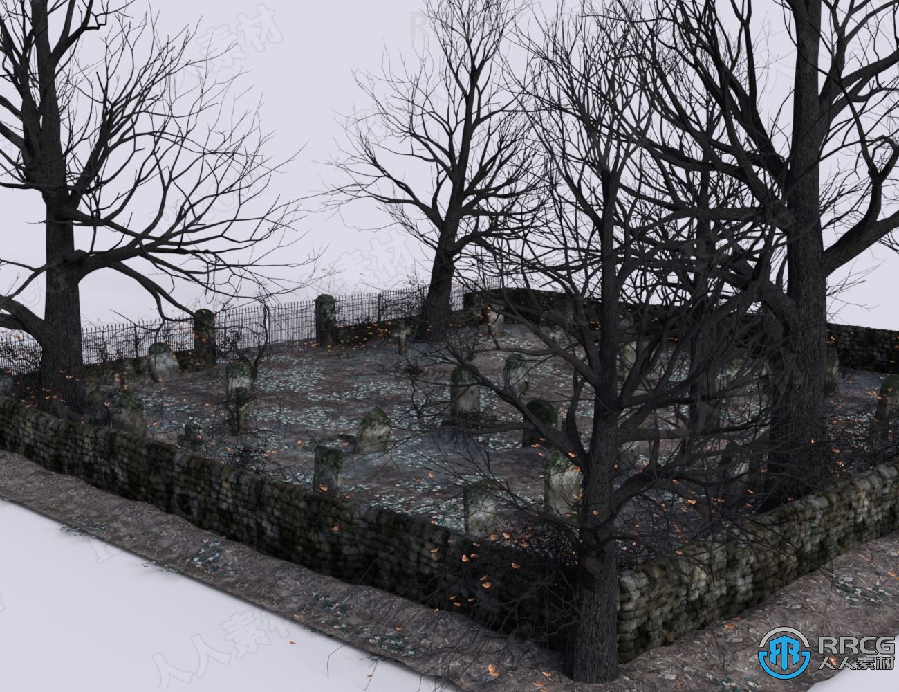 废弃古老墓地环境场景3D模型合集