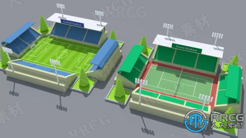 足球体育场套件3D环境场景Unity游戏素材资源