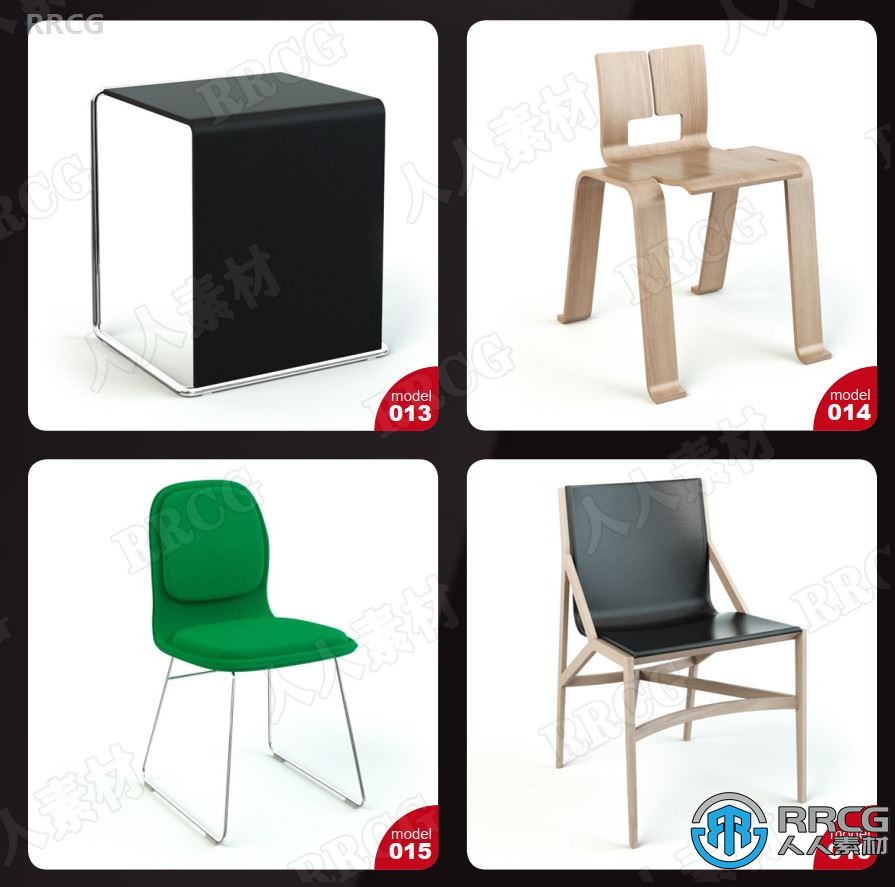 80组高品质现代风格座椅椅子家具3D模型合集 Evermotion Archmodels第125季