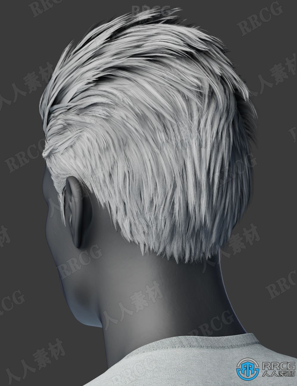 男性光滑背头短发发型3D模型合集