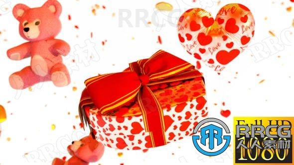 浪漫情人節巧克力禮盒驚喜禮物展示動畫AE模板