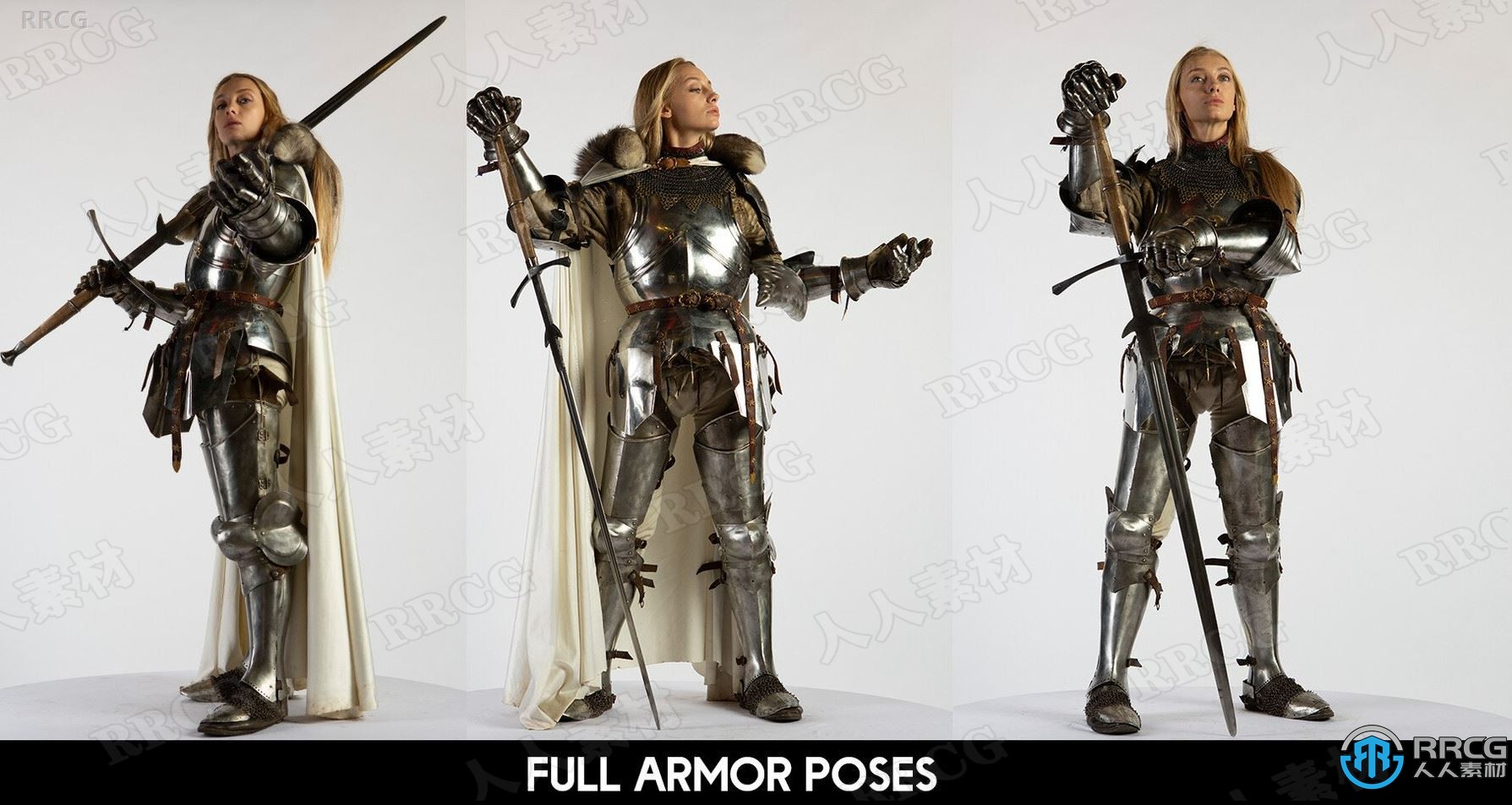 1000张女性骑士角色战斗姿势造型高清参考图合集