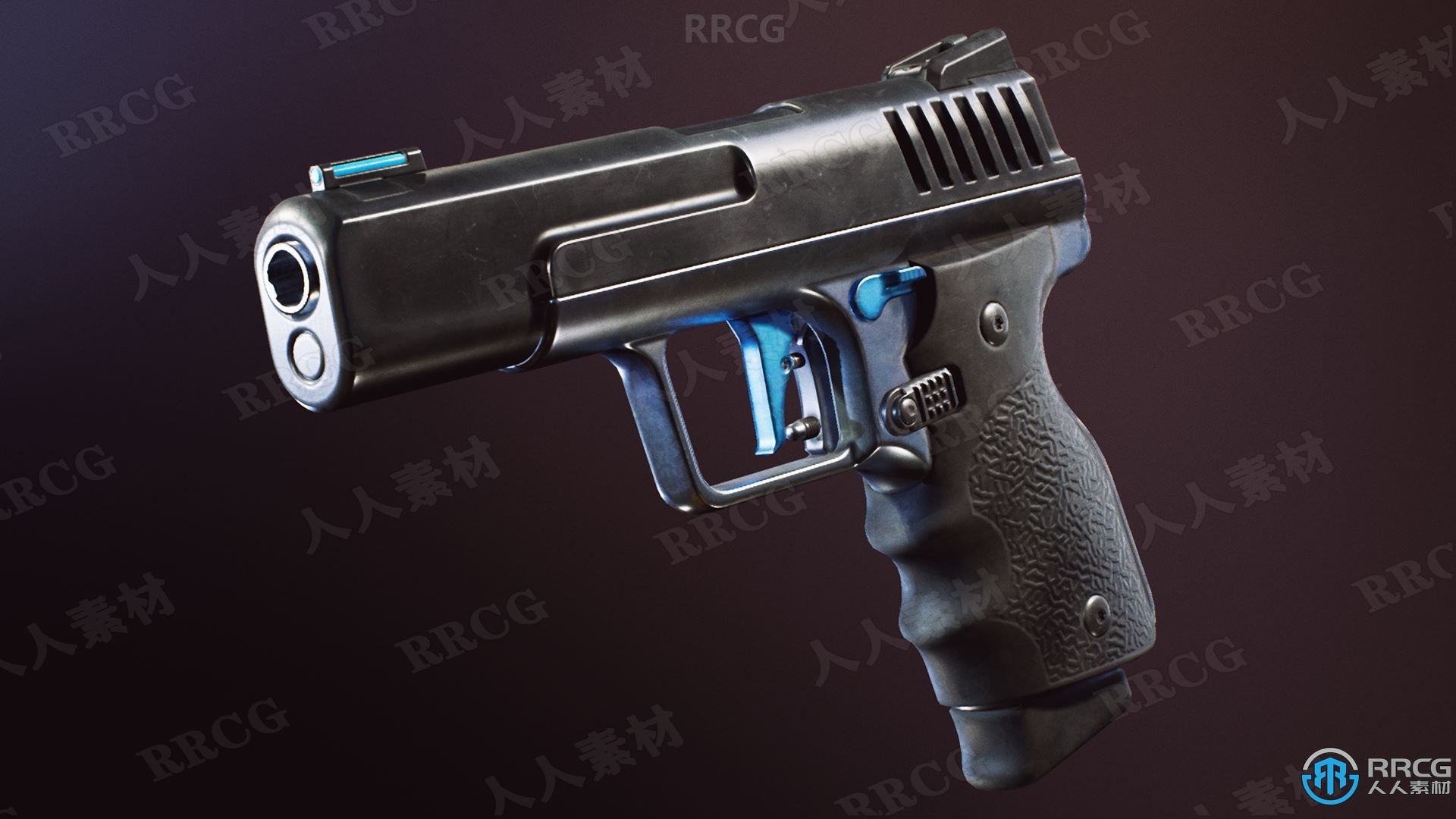 5款FPS单独零件现代手枪武器Unreal Engine游戏素材资源