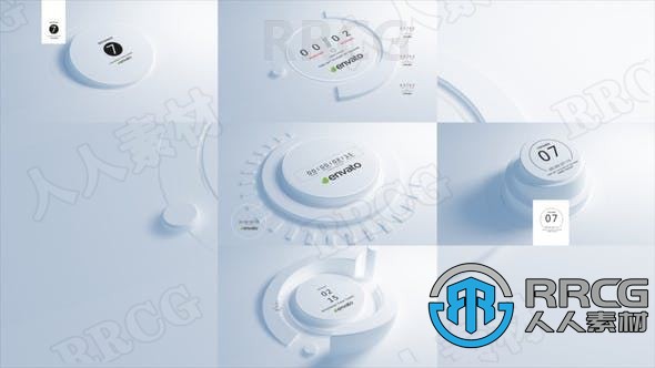 5個獨特干凈簡潔科技感計時器展示動畫AE模板