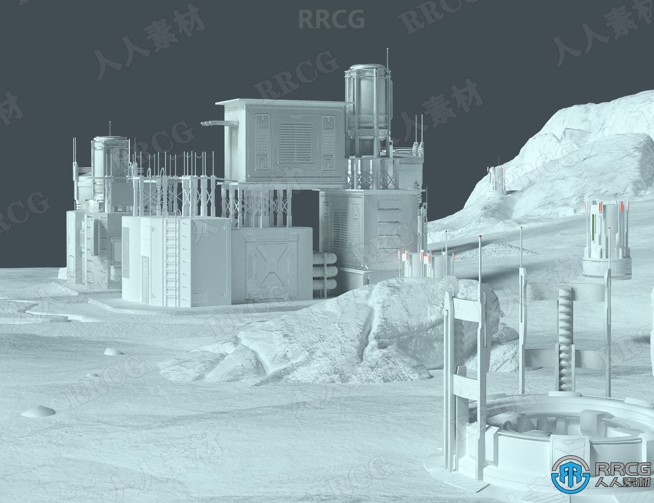 冰雪环境重金属采矿道具场景3D模型合集