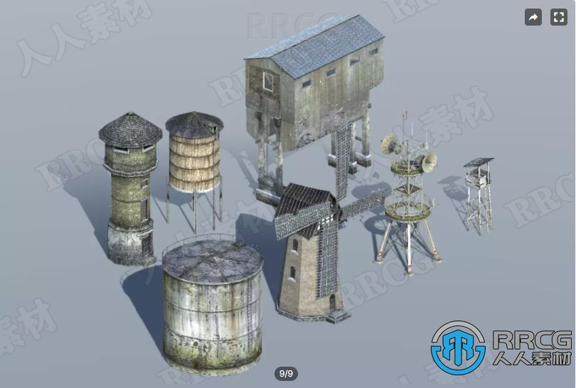 17个低聚移动3D工业场景建筑环境Unity游戏素材资源