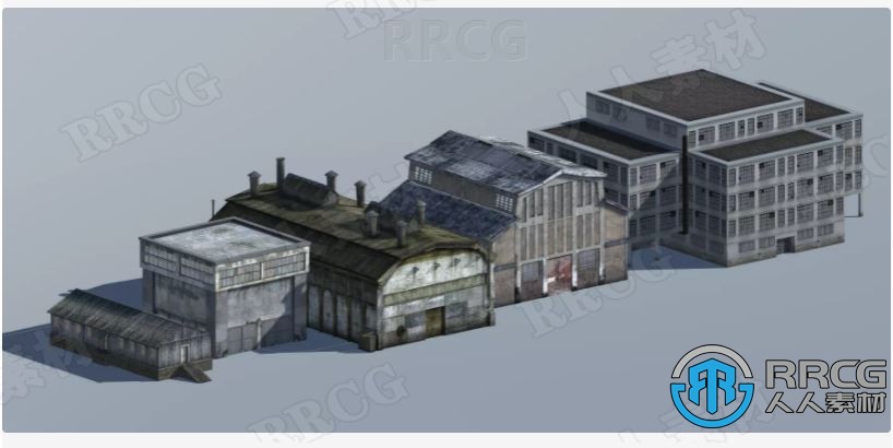 17个低聚移动3D工业场景建筑环境Unity游戏素材资源