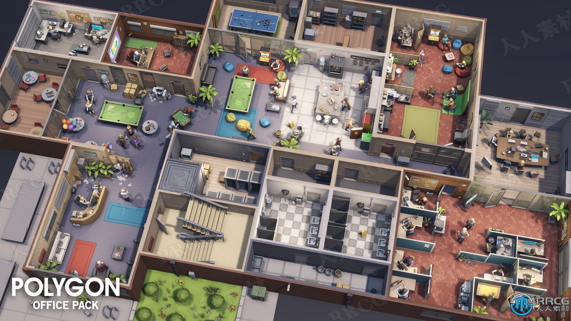 办公室主题模块化建筑室内环境场景Unreal Engine游戏素材资源