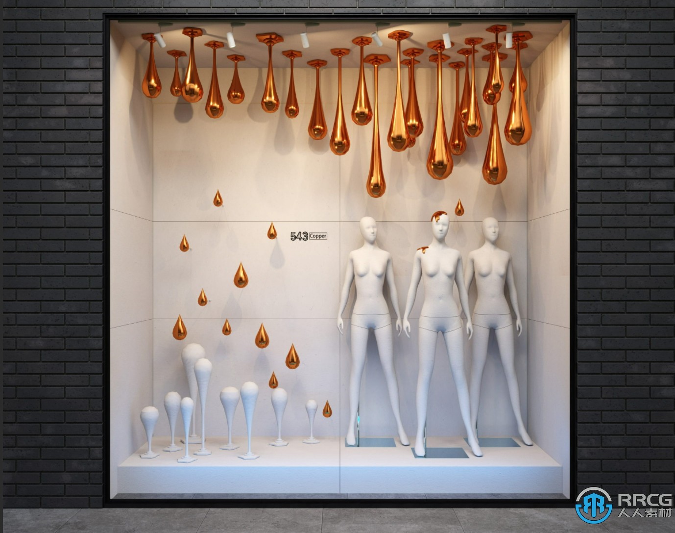 36组高品质商店购物中心商业街陈设展示窗3D模型合集 Evermotion Archmodels第239季