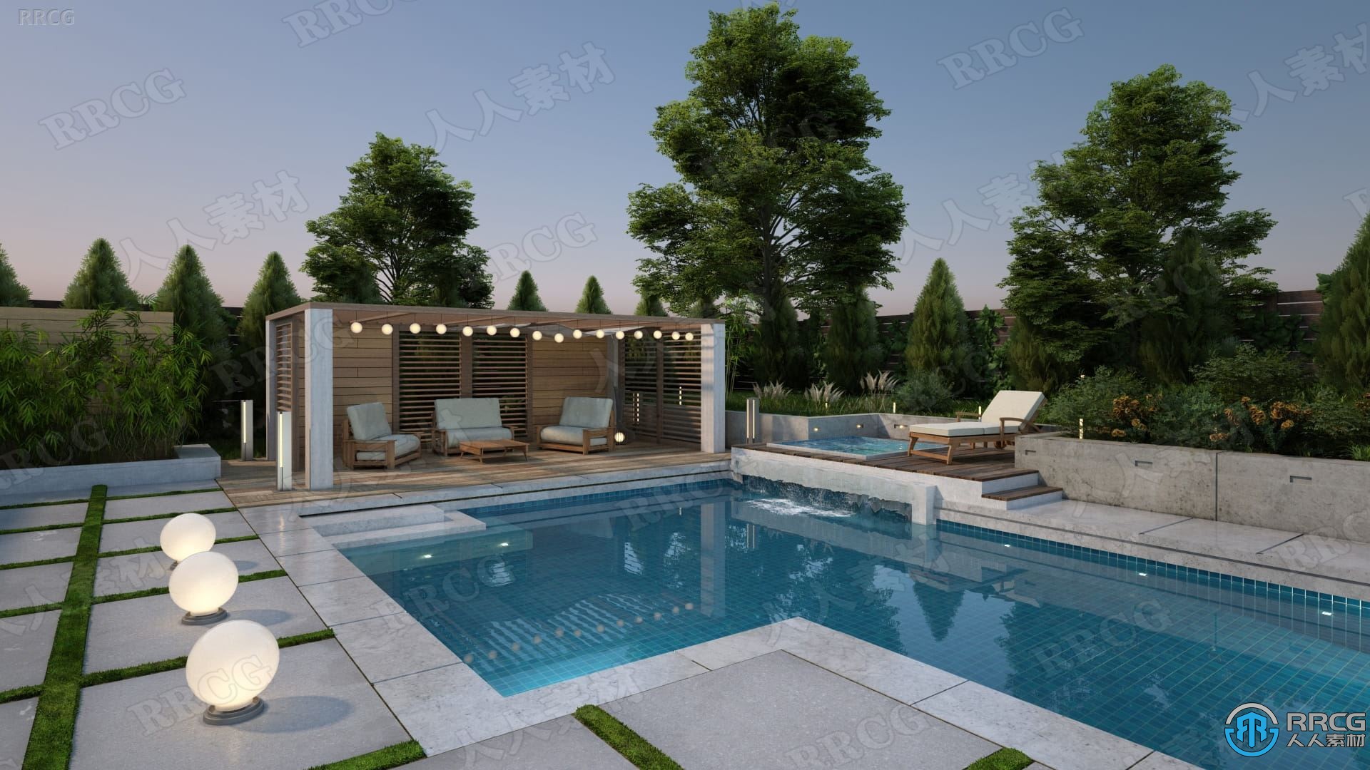 20组高品质现代住宅花园游泳池相关3D模型合集 Evermotion Archmodels第248季