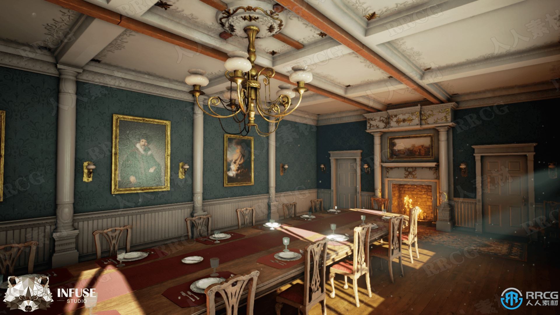 维多利亚风格华丽宴会厅环境Unreal Engine游戏素材资源
