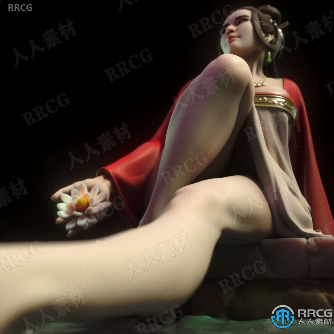 中国古代优雅女性角色3D打印模型