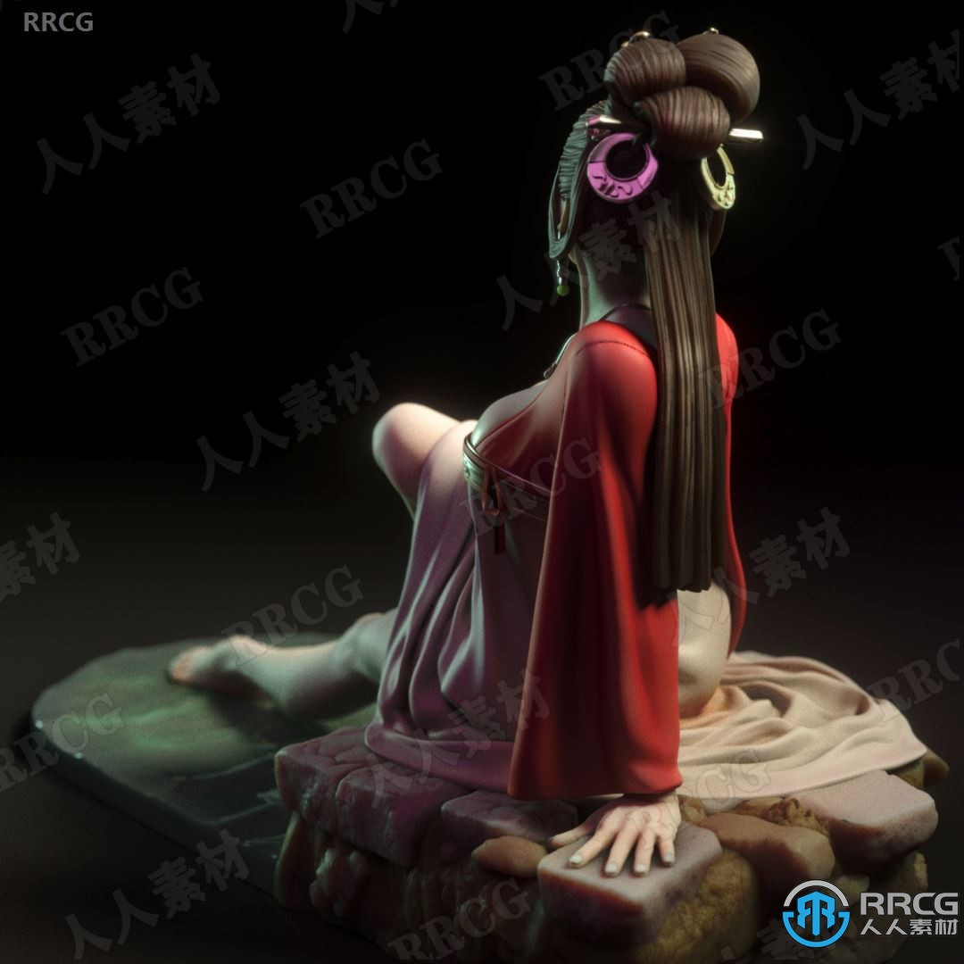 中国古代优雅女性角色3D打印模型