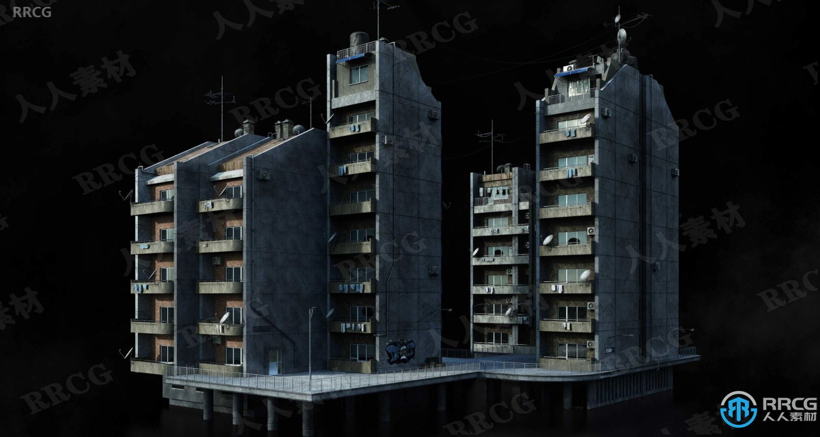 前苏联俄罗斯城市高楼大厦建筑景观完整细节3D模型合集