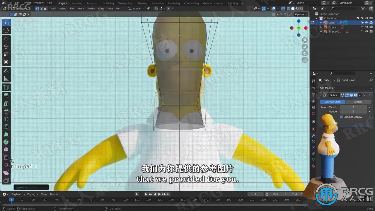 【中文字幕】Blender辛普森卡通3D角色建模实例制作视频教程