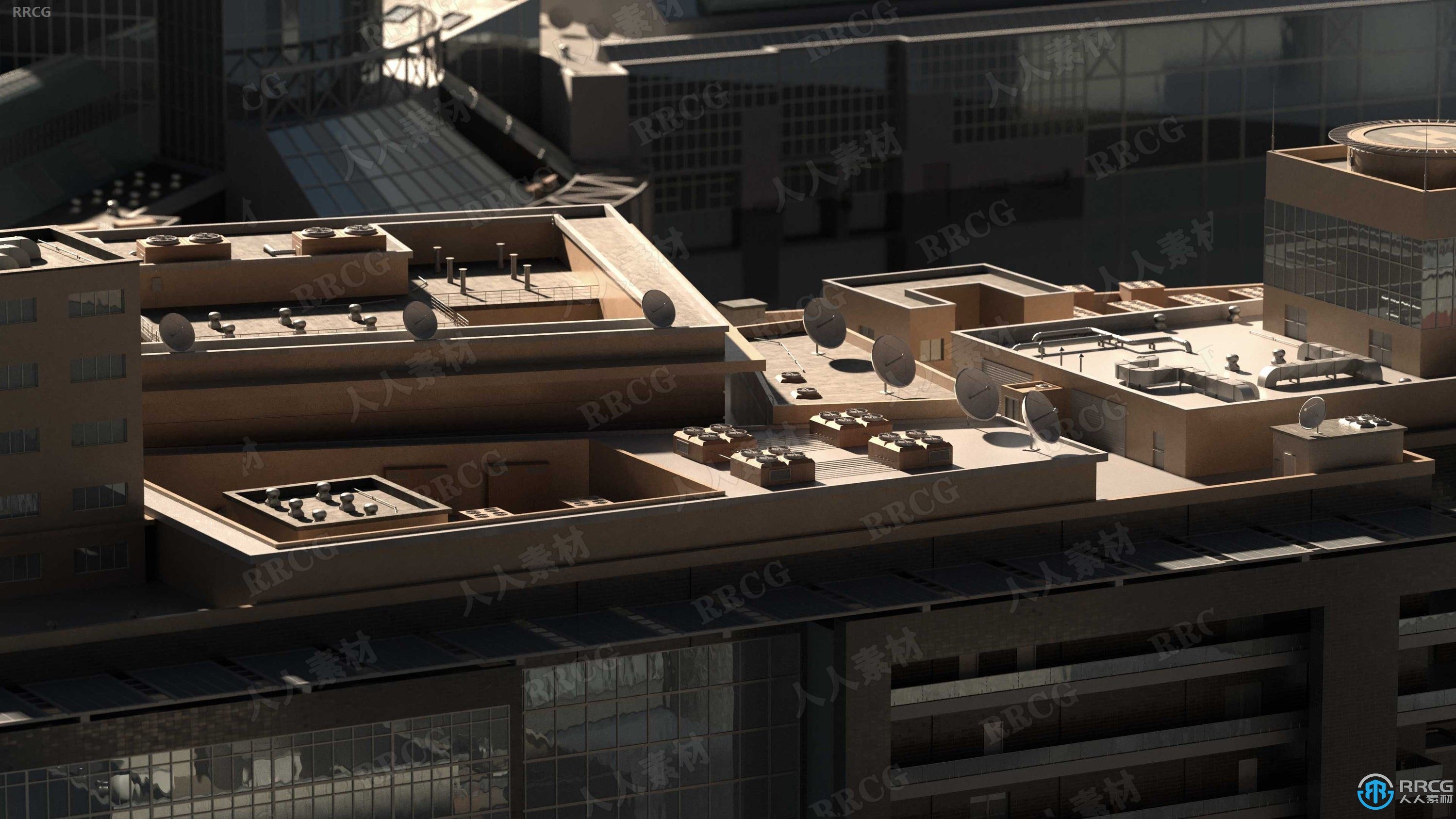 现代天使之城洛杉矶城市建筑景观完整细节3D模型合集