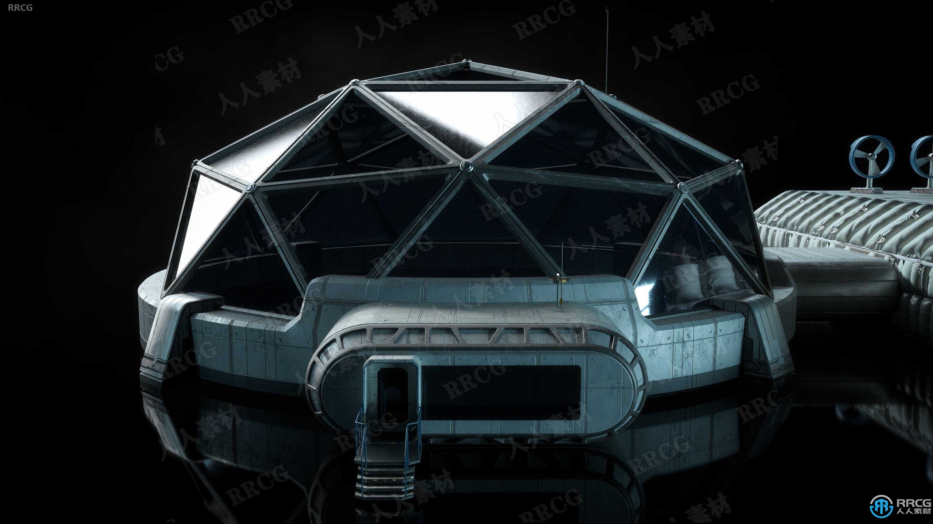 月球基地太空堡垒建筑景观完整细节3D模型合集