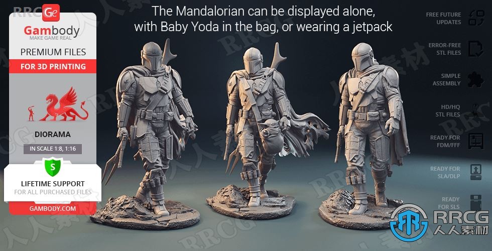 曼达洛人星球大战美剧角色3D打印模型