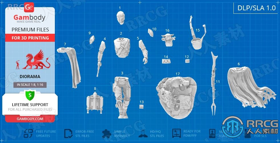 曼达洛人星球大战美剧角色3D打印模型