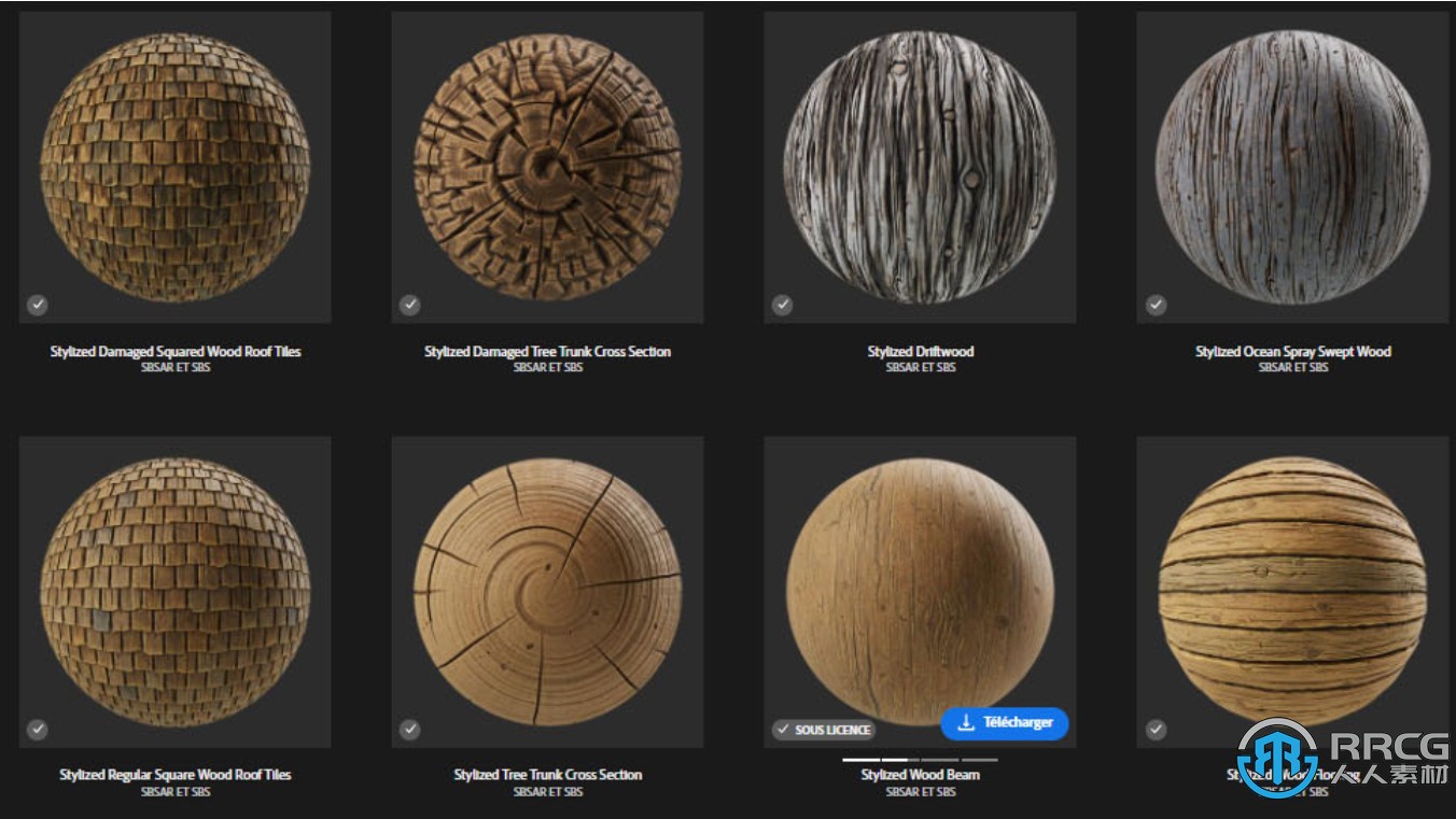11組高品質木材木質Substance Designer材質合集