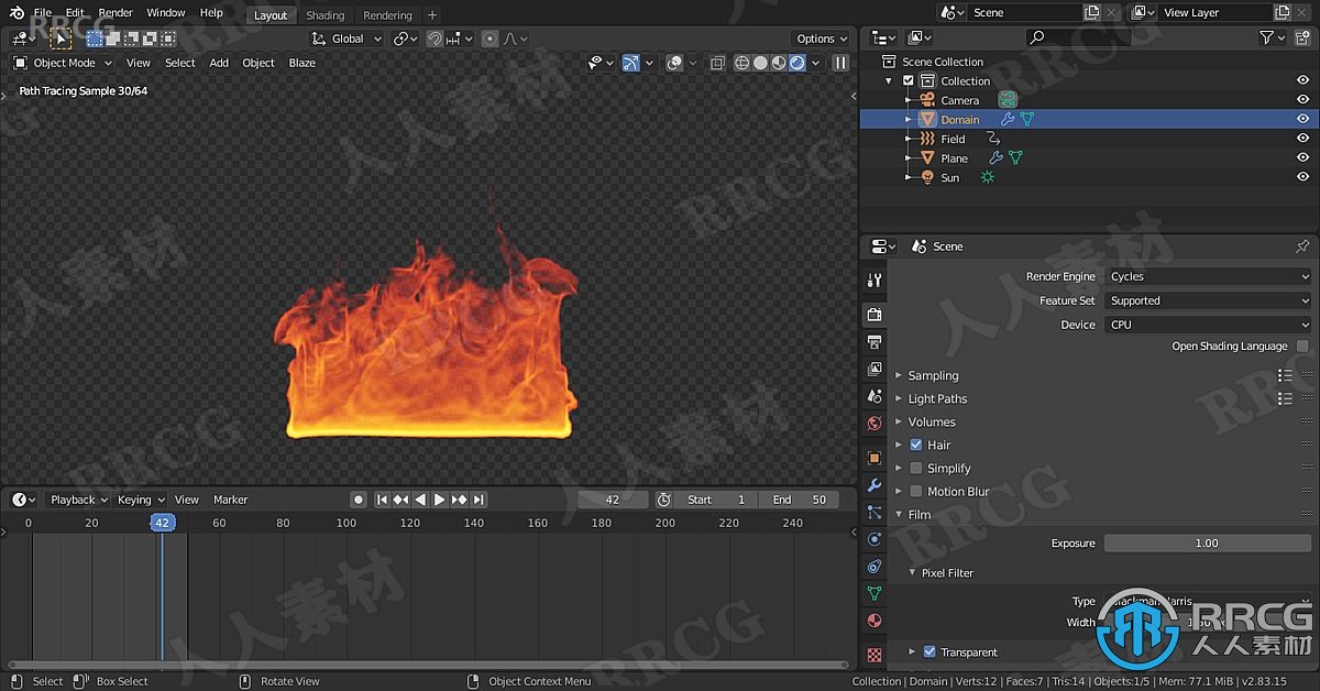 Blaze彩色火焰生成器Blender插件V2.0版