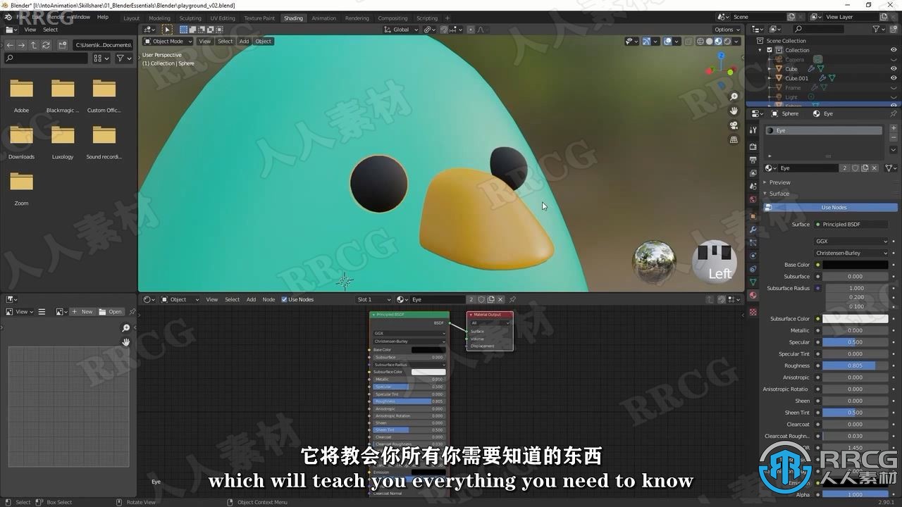 【中文字幕】Blender海洋小鱼角色动画制作要点训练视频教程