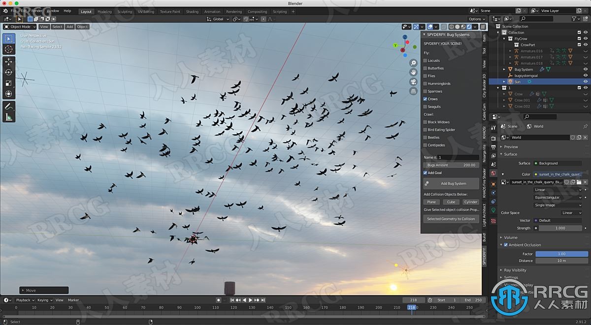 Spyderfy Boid Systems Add-On鸟群虫群快速添加Blender插件V3.0版