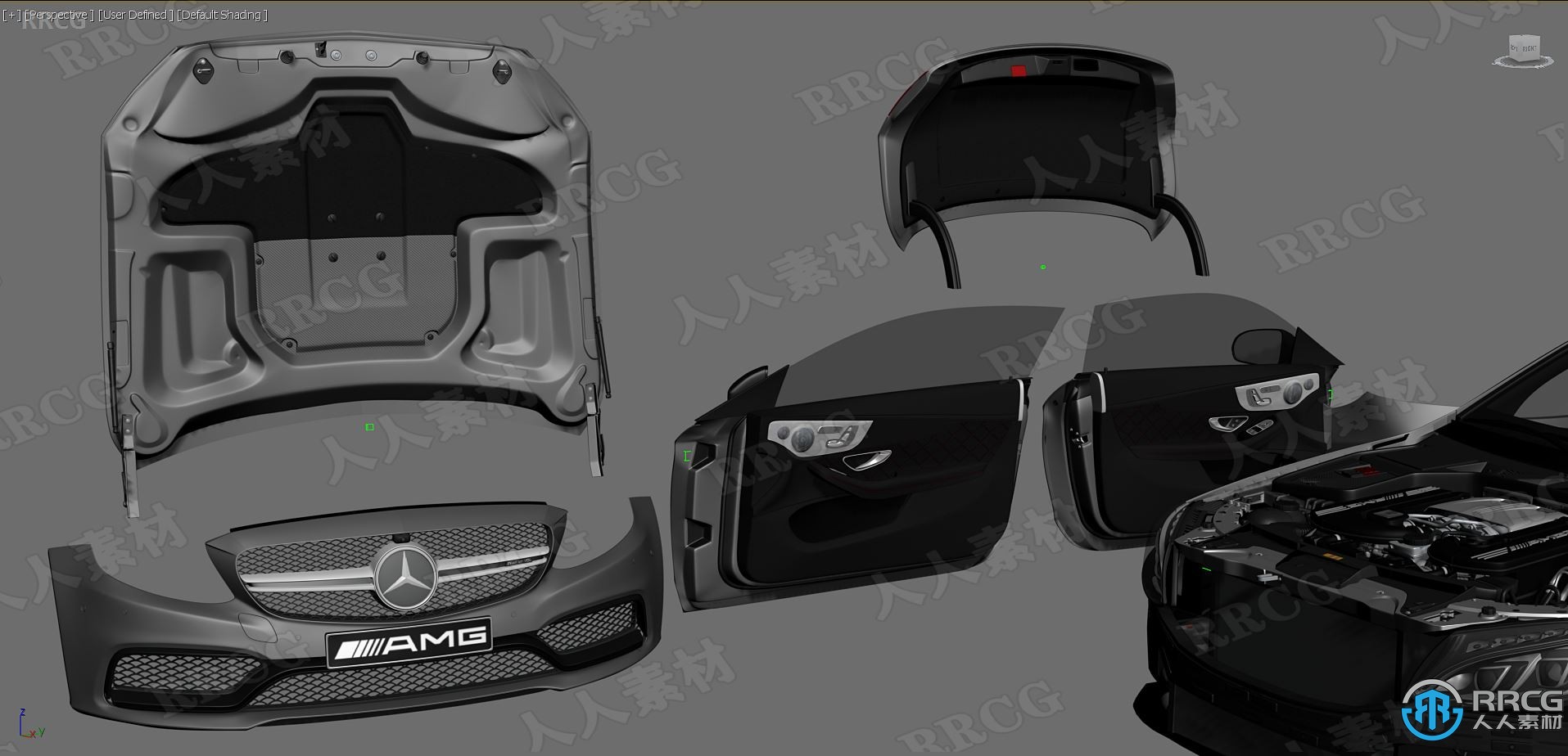 奔驰C63 AMG Coupe轿跑汽车3D模型