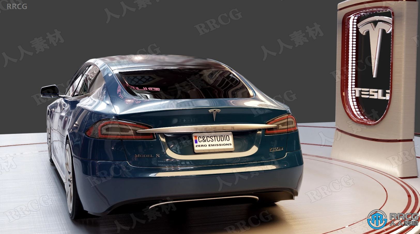 特斯拉Model S纯电汽车3D模型