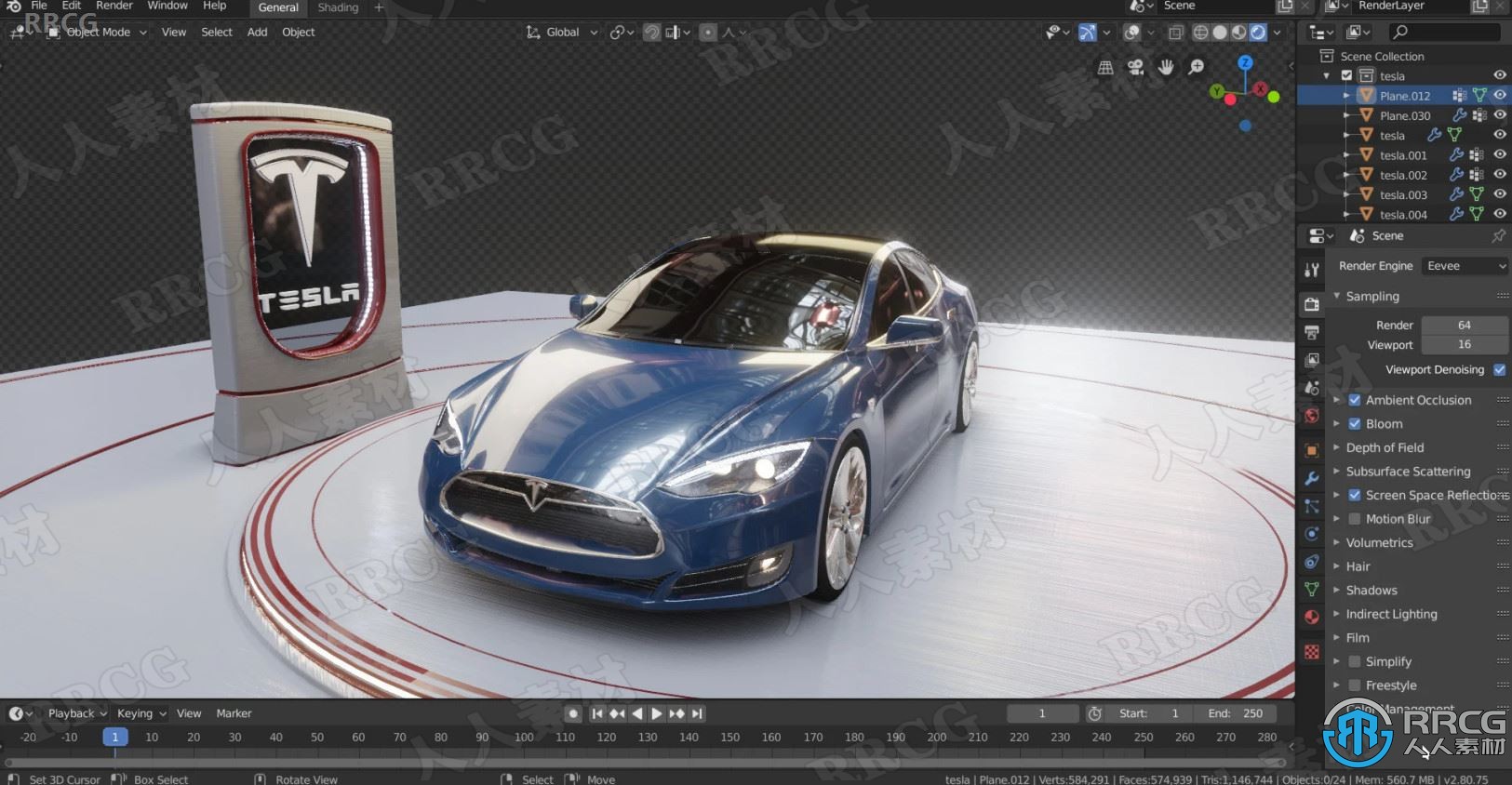 特斯拉Model S纯电汽车3D模型