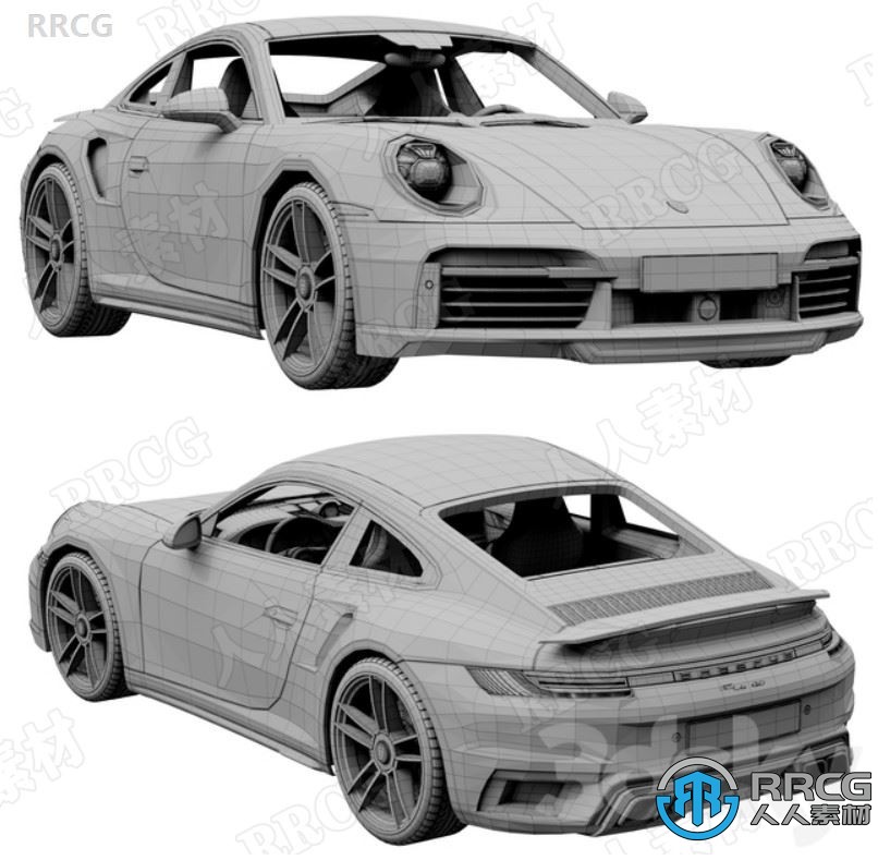 保时捷Porsche 911 Turbo S 2021款跑车汽车3D模型