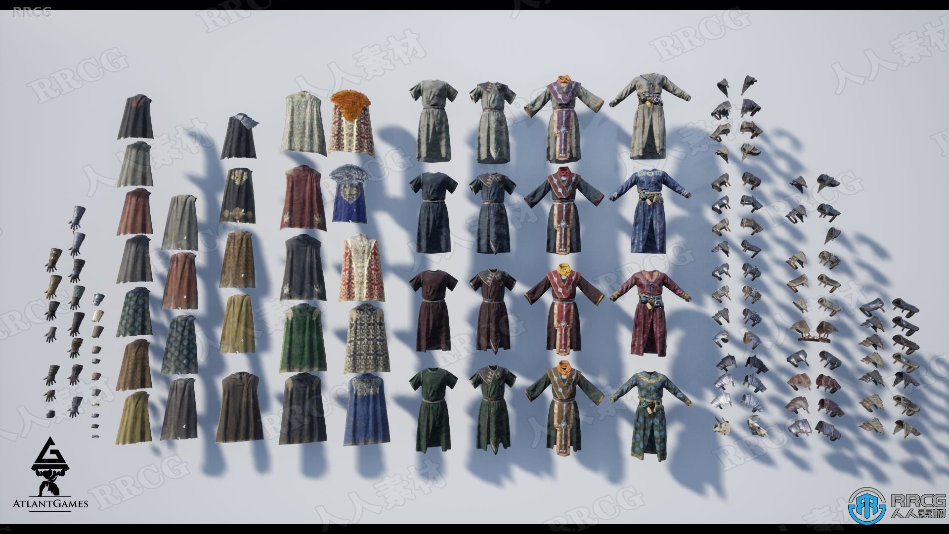 106组模块化中世纪斗篷长袍等服装Unreal Engine游戏素材资源
