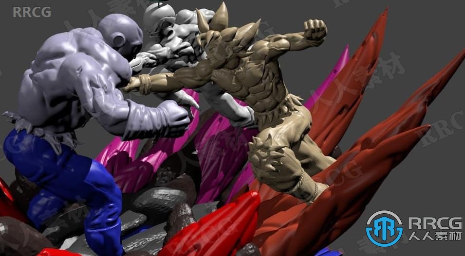 龙珠悟空和弗利萨对战吉连动漫角色3D打印模型