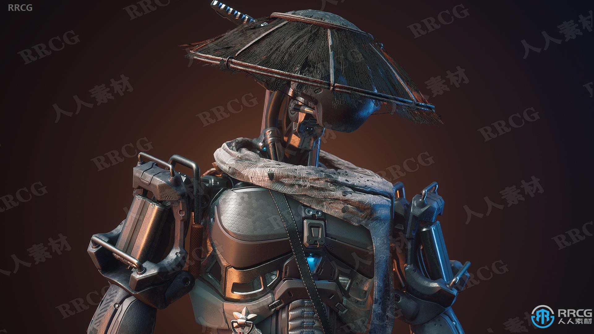 科幻武士风格机器人角色Unreal Engine游戏素材资源