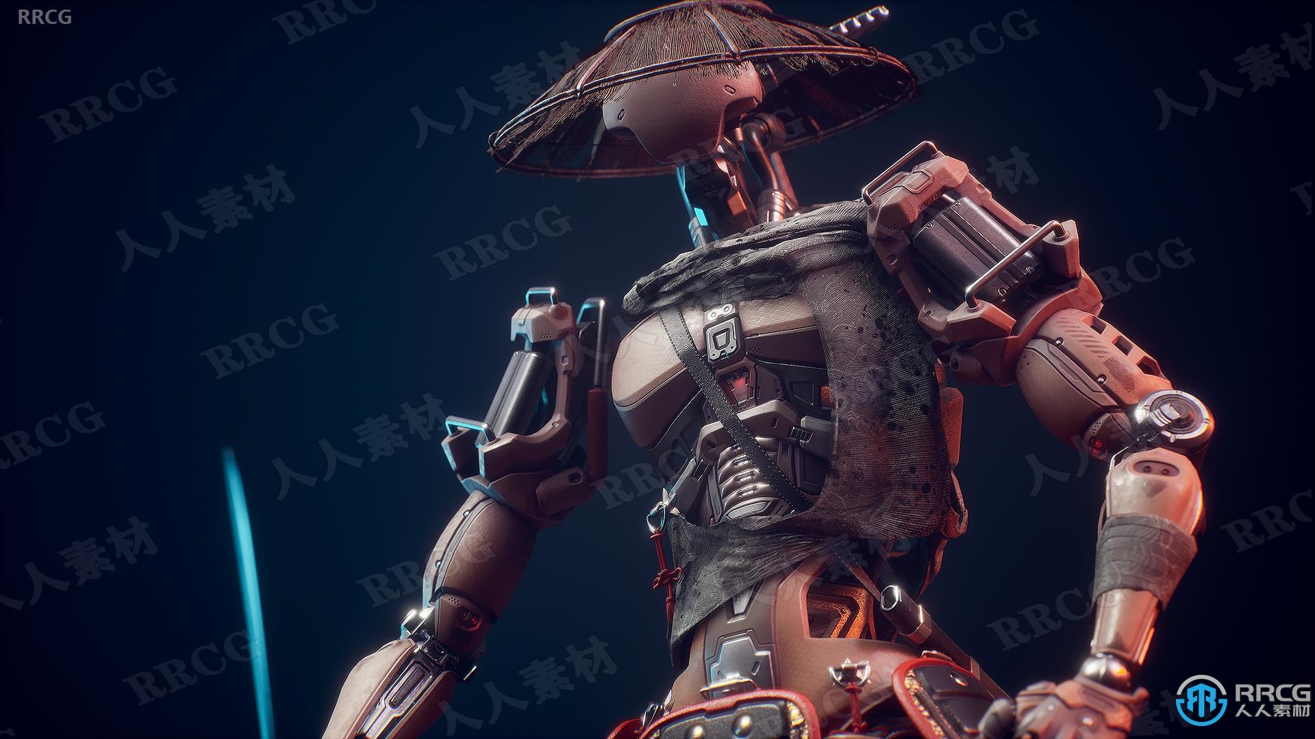 科幻武士风格机器人角色Unreal Engine游戏素材资源