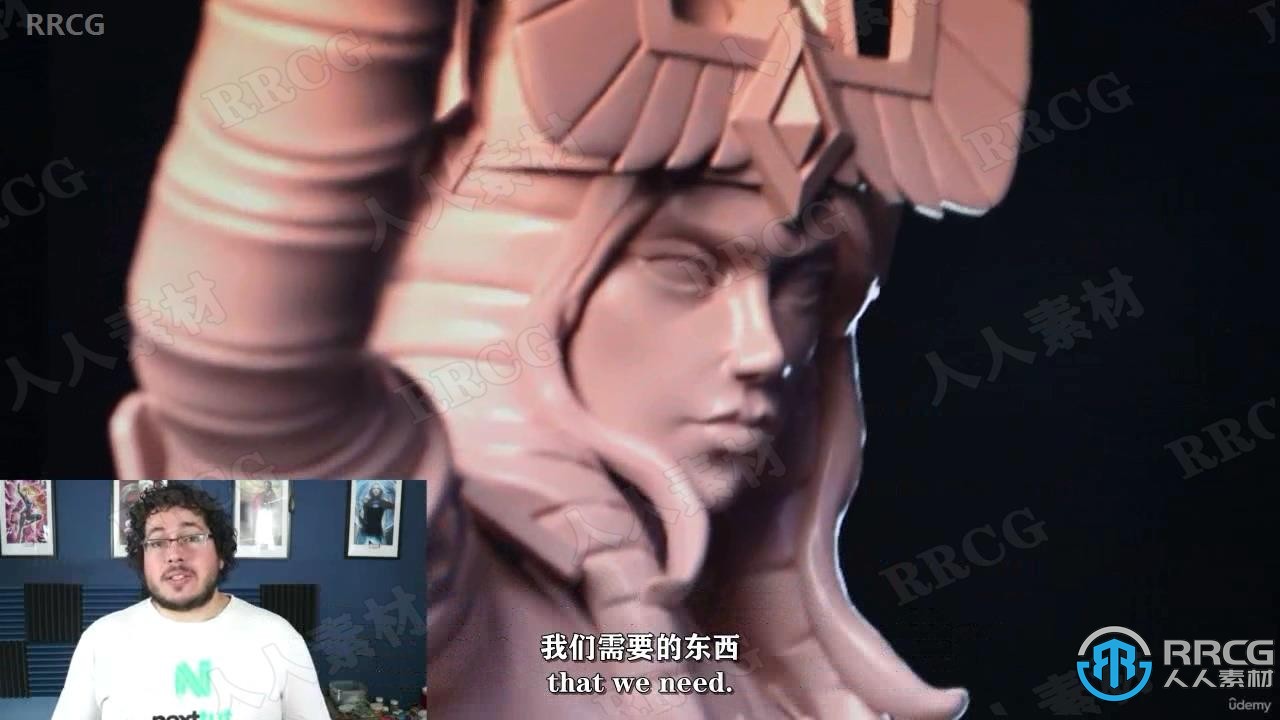 【中文字幕】Zbrush逼真3D打印雕刻模型角色制作工作流程视频教程