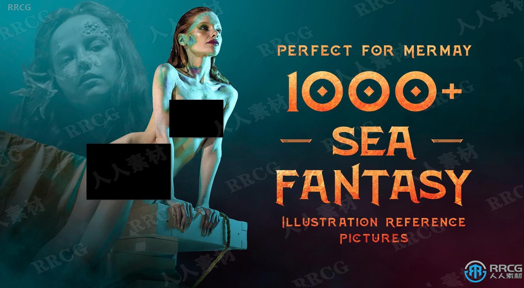 1000張海洋水下幻想藝術姿勢造型高清參考圖合集