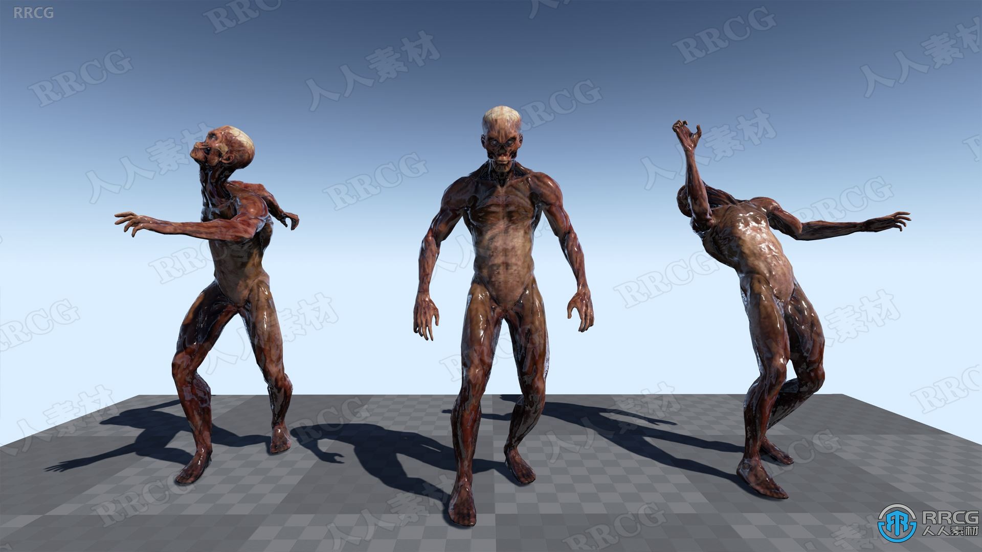 僵尸造型模型与动画Unreal Engine游戏素材资源